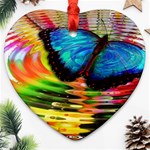 Blue Morphofalter Butterfly Insect Heart Ornament (Two Sides) Front