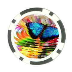 Blue Morphofalter Butterfly Insect Poker Chip Card Guard by Celenk