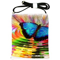 Blue Morphofalter Butterfly Insect Shoulder Sling Bags by Celenk