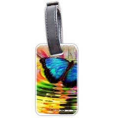 Blue Morphofalter Butterfly Insect Luggage Tags (two Sides) by Celenk