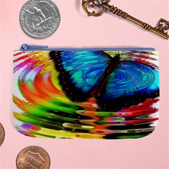 Blue Morphofalter Butterfly Insect Large Coin Purse by Celenk