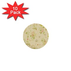 Floral Wallpaper Flowers Vintage 1  Mini Buttons (10 Pack)  by Celenk