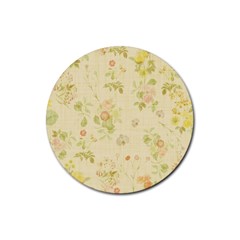 Floral Wallpaper Flowers Vintage Rubber Coaster (round)  by Celenk