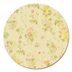 Floral Wallpaper Flowers Vintage Magnet 5  (round) by Celenk