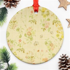 Floral Wallpaper Flowers Vintage Round Ornament (two Sides) by Celenk