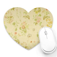 Floral Wallpaper Flowers Vintage Heart Mousepads by Celenk