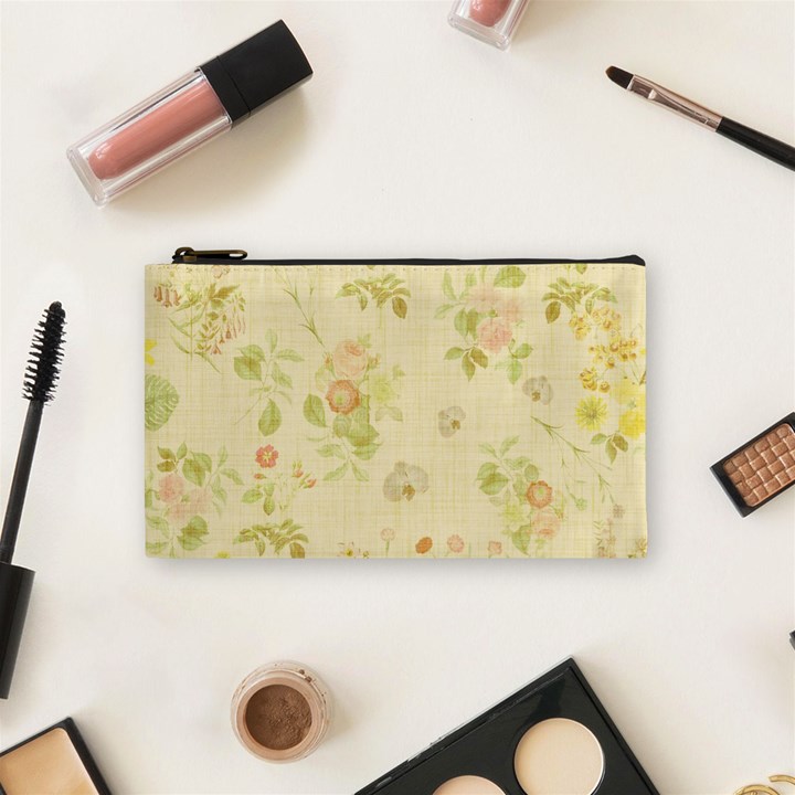 Floral Wallpaper Flowers Vintage Cosmetic Bag (Small) 