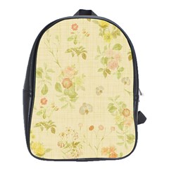 Floral Wallpaper Flowers Vintage School Bag (xl) by Celenk