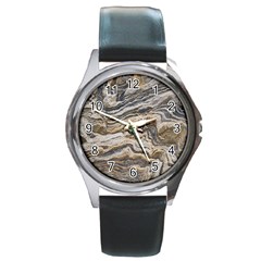 Texture Marble Abstract Pattern Round Metal Watch by Celenk