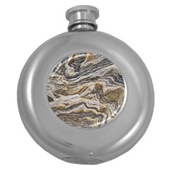 Texture Marble Abstract Pattern Round Hip Flask (5 Oz) by Celenk