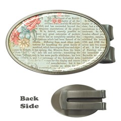 Vintage Floral Background Paper Money Clips (oval)  by Celenk