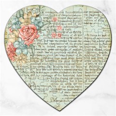 Vintage Floral Background Paper Jigsaw Puzzle (heart) by Celenk