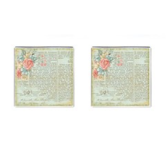 Vintage Floral Background Paper Cufflinks (square) by Celenk