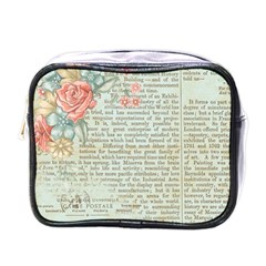 Vintage Floral Background Paper Mini Toiletries Bags by Celenk