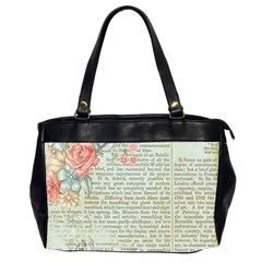 Vintage Floral Background Paper Office Handbags (2 Sides)  by Celenk