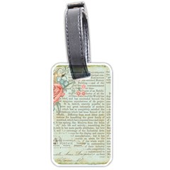 Vintage Floral Background Paper Luggage Tags (one Side)  by Celenk