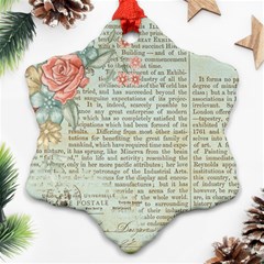 Vintage Floral Background Paper Snowflake Ornament (two Sides) by Celenk