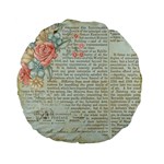 Vintage Floral Background Paper Standard 15  Premium Flano Round Cushions Front