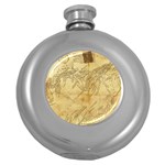 Vintage Map Background Paper Round Hip Flask (5 oz) Front