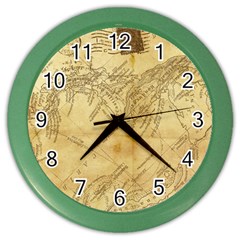 Vintage Map Background Paper Color Wall Clocks