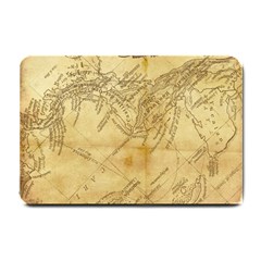 Vintage Map Background Paper Small Doormat  by Celenk