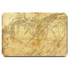 Vintage Map Background Paper Large Doormat  by Celenk