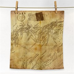 Vintage Map Background Paper Face Towel by Celenk