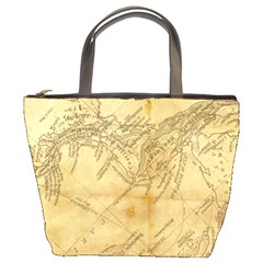 Vintage Map Background Paper Bucket Bags by Celenk