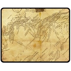 Vintage Map Background Paper Fleece Blanket (medium)  by Celenk