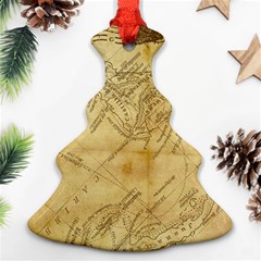 Vintage Map Background Paper Christmas Tree Ornament (two Sides) by Celenk