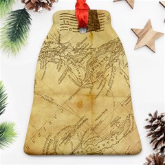 Vintage Map Background Paper Bell Ornament (two Sides) by Celenk