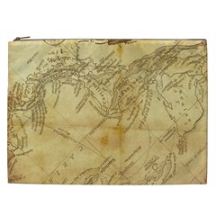 Vintage Map Background Paper Cosmetic Bag (xxl)  by Celenk