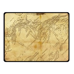 Vintage Map Background Paper Double Sided Fleece Blanket (small)  by Celenk