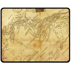 Vintage Map Background Paper Double Sided Fleece Blanket (medium)  by Celenk