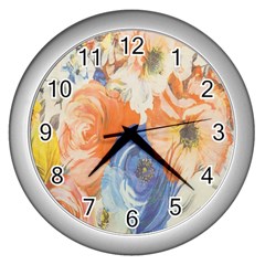 Texture Fabric Textile Detail Wall Clocks (Silver) 