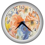 Texture Fabric Textile Detail Wall Clocks (Silver)  Front