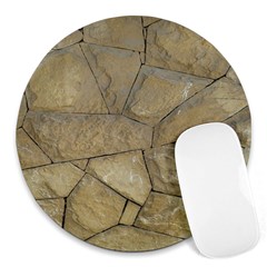 Brick Wall Stone Kennedy Round Mousepads by Celenk