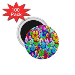 Flowers Ornament Decoration 1 75  Magnets (100 Pack)  by Celenk