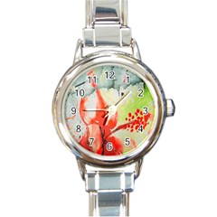 Fabric Texture Softness Textile Round Italian Charm Watch by Celenk