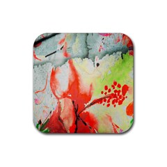 Fabric Texture Softness Textile Rubber Coaster (square)  by Celenk