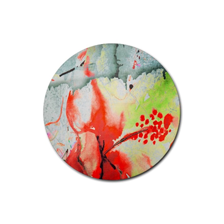 Fabric Texture Softness Textile Rubber Round Coaster (4 pack) 