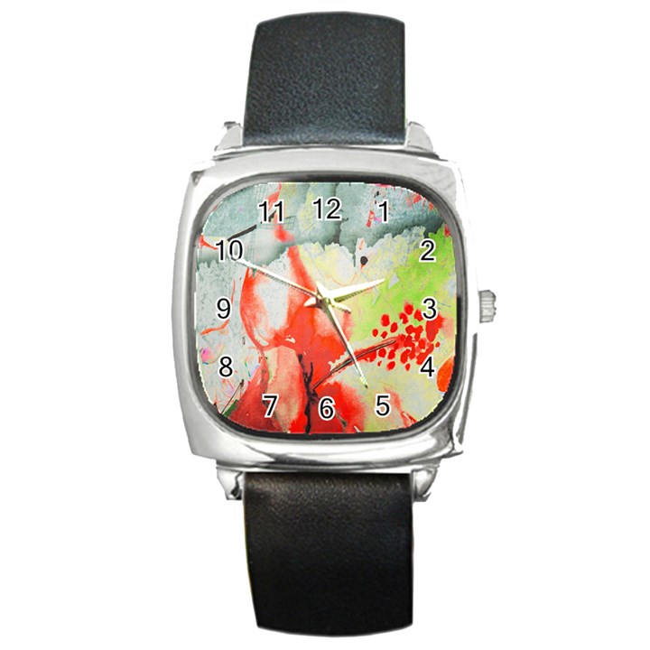 Fabric Texture Softness Textile Square Metal Watch