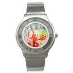 Fabric Texture Softness Textile Stainless Steel Watch Front