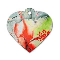 Fabric Texture Softness Textile Dog Tag Heart (one Side) by Celenk