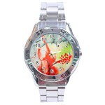 Fabric Texture Softness Textile Stainless Steel Analogue Watch Front