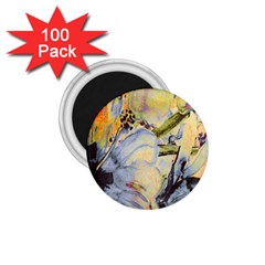 Flower Texture Pattern Fabric 1 75  Magnets (100 Pack)  by Celenk