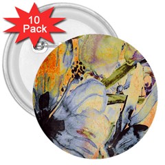 Flower Texture Pattern Fabric 3  Buttons (10 Pack)  by Celenk