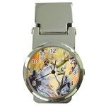 Flower Texture Pattern Fabric Money Clip Watches Front