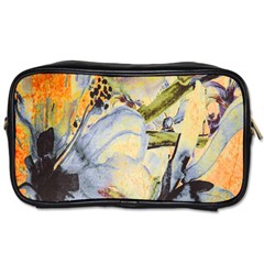 Flower Texture Pattern Fabric Toiletries Bags by Celenk