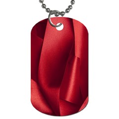 Red Fabric Textile Macro Detail Dog Tag (two Sides) by Celenk